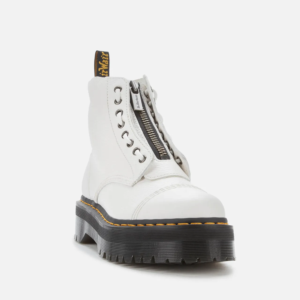 Dr. Martens Women's Sinclair Leather Zip Front Boots - White - UK