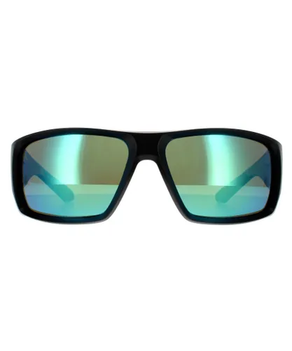 Dragon Wrap Mens Matte Black H2O Lumalens Deep Green Ion Polarized Sunglasses - One