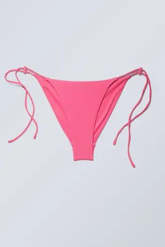 Drawstring Bikini Bottoms - Pink