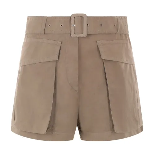 Dries Van Noten , Beige Cargo Shorts Gabardine Cotton ,Beige female, Sizes: