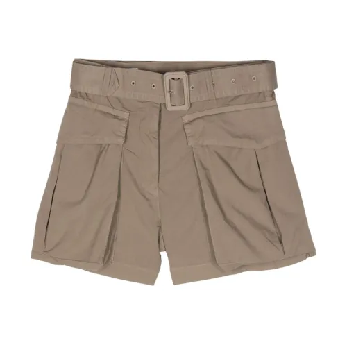 Dries Van Noten , Beige Cotton Gabardine Cargo Shorts ,Beige female, Sizes: