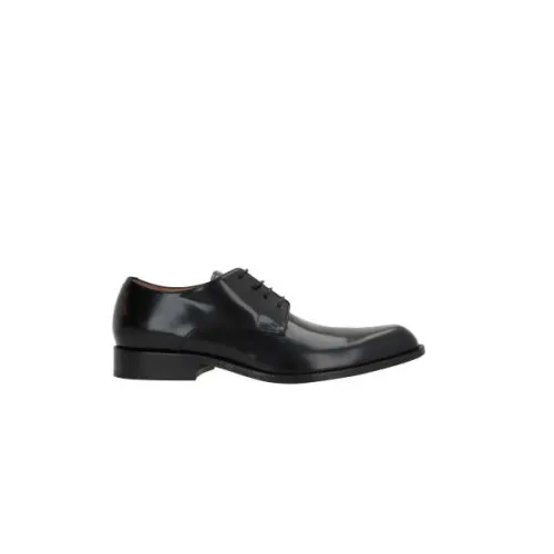Dries Van Noten , Black Brushed Leather Derby Shoes ,Black female, Sizes:
