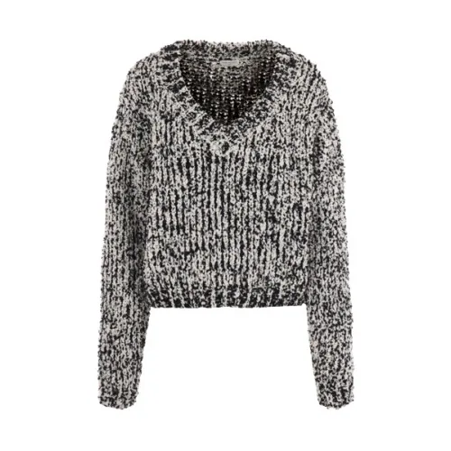 Dries Van Noten , Black Sweater with Metallic Fibers ,Black female, Sizes: