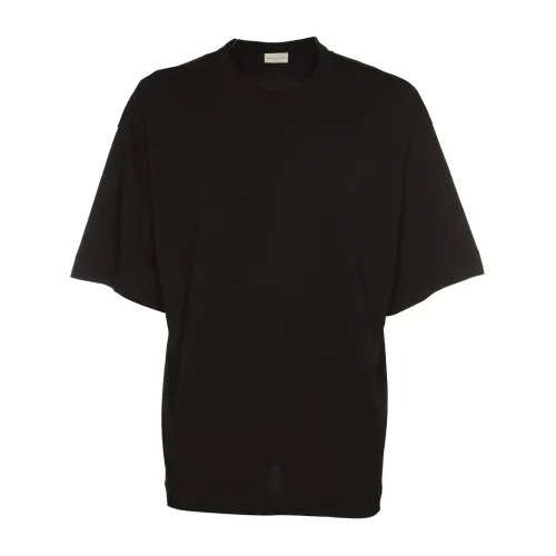 Dries Van Noten , Black T-shirts and Polos ,Black male, Sizes: