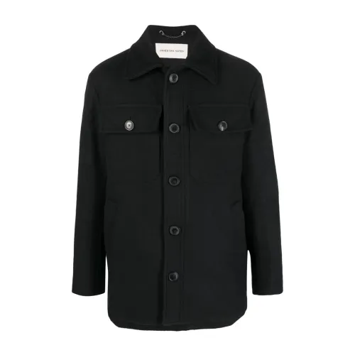 Dries Van Noten , Black Wool Shirt Jacket ,Black male, Sizes:
