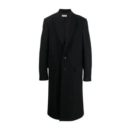Dries Van Noten , Classic Black Coat for Men ,Black male, Sizes: