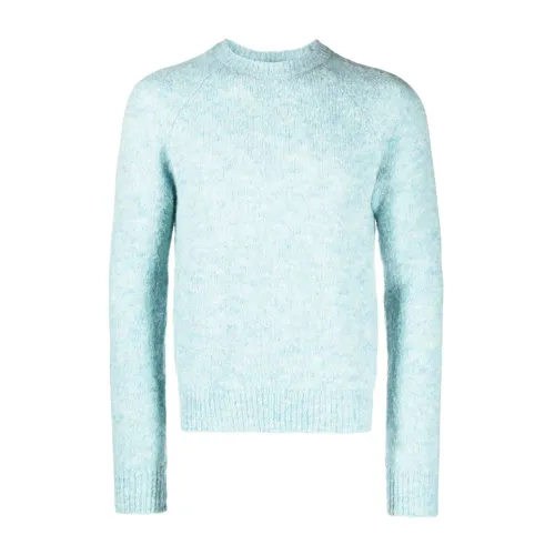 Dries Van Noten , Clear Blue Alpaca-Wool Sweater ,Blue male, Sizes: