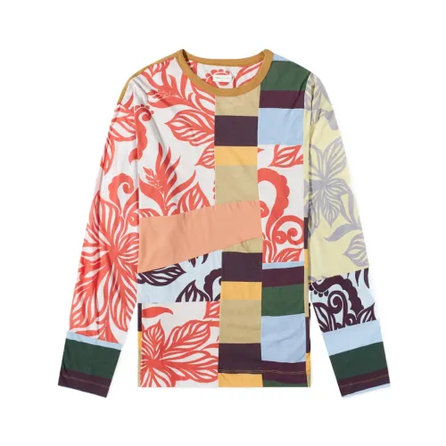 Dries Van Noten , Colorful Graphic Long Sleeve Tee ,Yellow male, Sizes:
