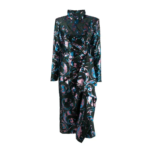 Dries Van Noten , Green Sequin Embroidered Dresses ,Green female, Sizes:
