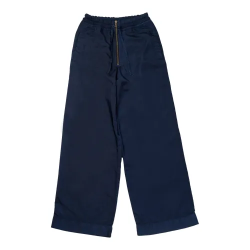 Dries Van Noten , Pantalone gamba larga in blu ,Blue male, Sizes: