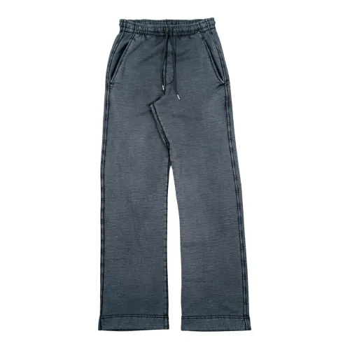 Dries Van Noten , Pantalone in felpa gamba dritta in cotone ,Gray male, Sizes: