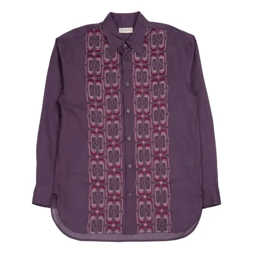 Dries Van Noten , Purple Embroidered Shirt ,Purple female, Sizes: