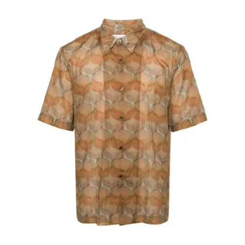 Dries Van Noten , Short Sleeve Shirts ,Brown male, Sizes: