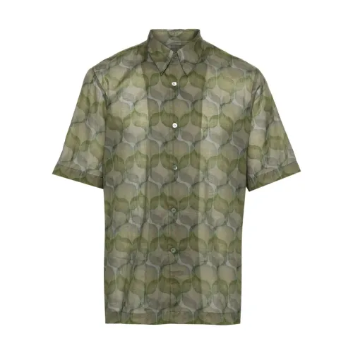 Dries Van Noten , Short Sleeve Shirts ,Green male, Sizes: