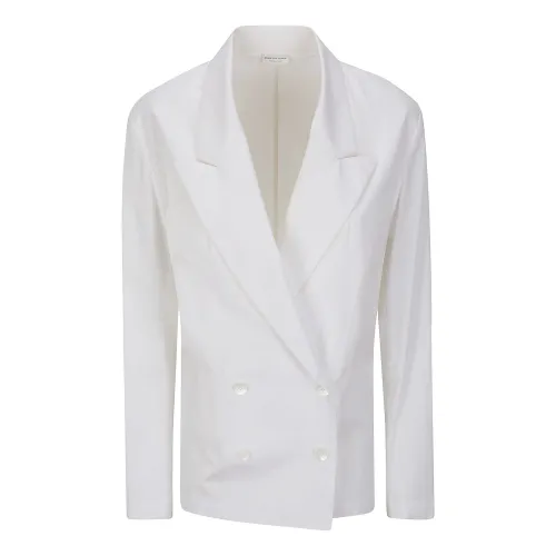 Dries Van Noten , White Double-Breasted Jacket with Long Sleeves ,White male, Sizes: