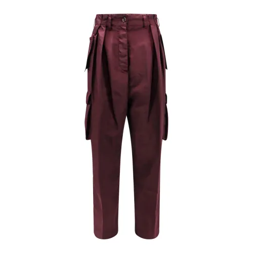 Dries Van Noten , Women's Clothing Trousers Red Ss24 ,Red female, Sizes: