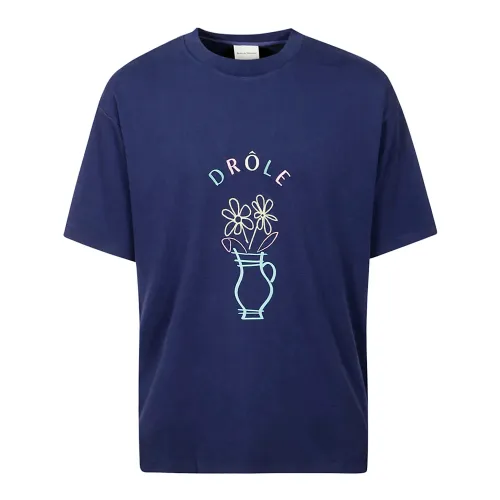 Drole de Monsieur , Le T-Shirt Pot de Fleurs ,Blue male, Sizes: