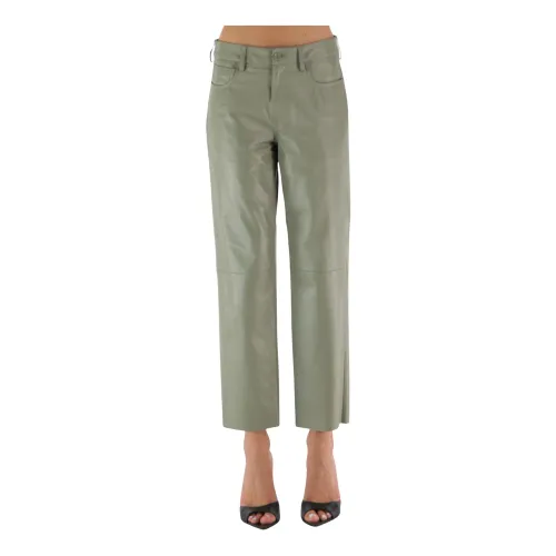 Drome , Leather Trousers ,Green female, Sizes: