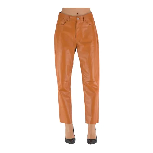 Drome , Leather Trousers ,Orange female, Sizes: