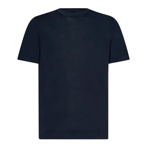 Drumohr , Blue Crew Neck T-Shirt ,Blue male, Sizes: