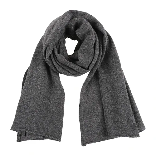 Drumohr , Grey Cashmere Knitted Scarf ,Gray male, Sizes: ONE