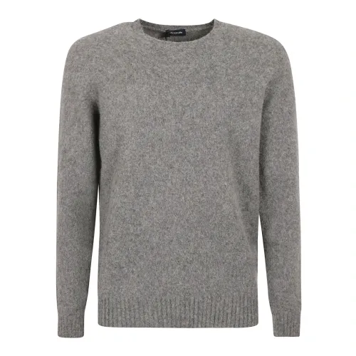 Drumohr , Grey Crew Neck Sweater ,Gray male, Sizes: