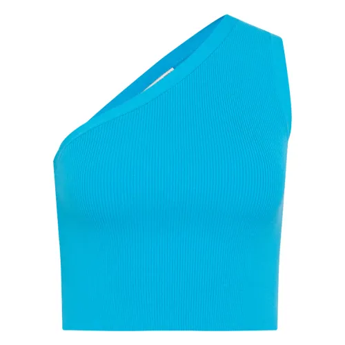 Drykorn , Asymmetric Ribbed Top ,Blue female, Sizes: