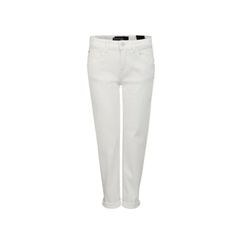 Drykorn , Fashionable Low Rise White Jeans with Tailored Belt ,White female, Sizes: