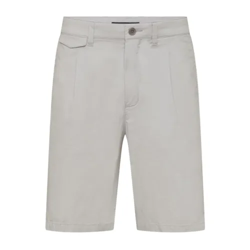 Drykorn , Silver Grey Linen Bermuda Shorts ,Gray male, Sizes: