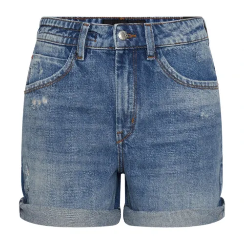 Drykorn , Women`s Blue Denim Shorts with Trendy Touch ,Blue female, Sizes: