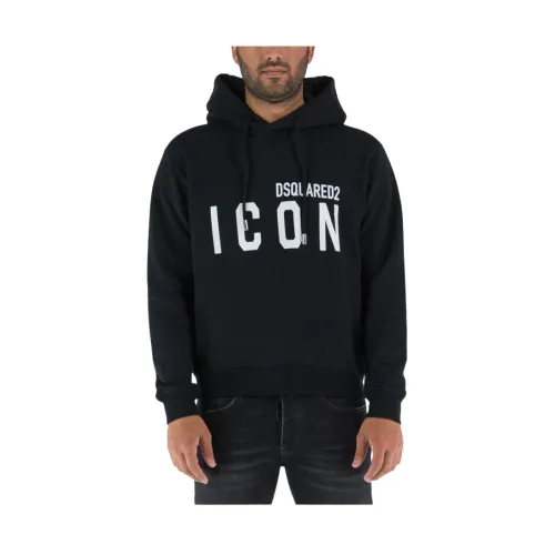 Dsquared2 , Be Icon Cool Sweatshirt ,Black male, Sizes:
