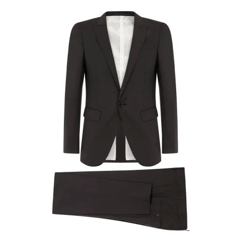 Dsquared2 , Berlin Charcoal Wool Blend Suit Set ,Black male, Sizes: