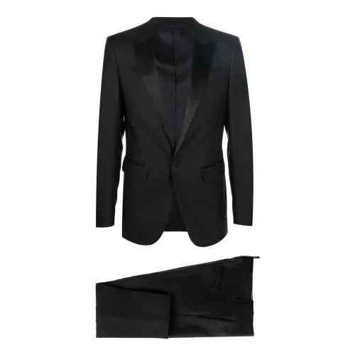 Dsquared2 , Berlin Wool and Silk Single Breasted Suit ,Black male, Sizes: