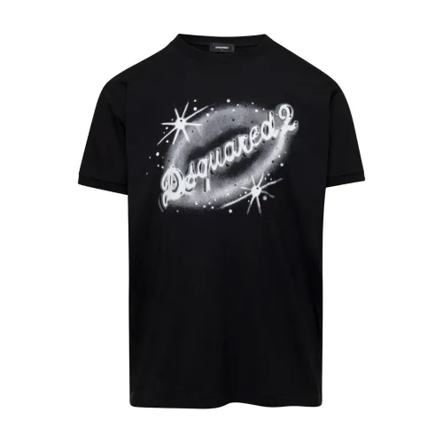 Dsquared2 , Black Cool Fit Muscle T-shirts and Polos ,Black male, Sizes: