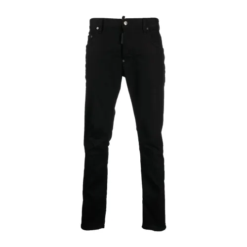 Dsquared2 , Black Cotton Skinny Jeans with Five Pockets ,Black male, Sizes: