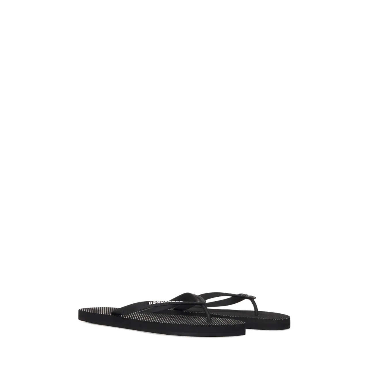 Dsquared2 , Black Embossed Slip-On Sandals ,Black male, Sizes: