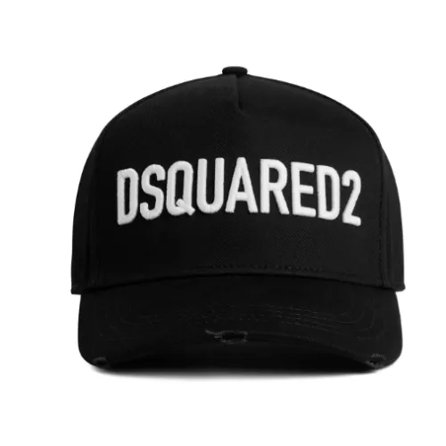 Dsquared2 , Black Embroidered Logo Baseball Cap ,Black male, Sizes: ONE