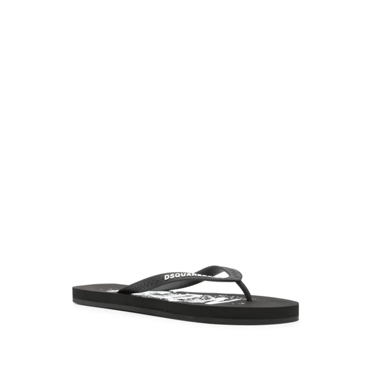 Dsquared2 , Black Flat Shoes Flip Flop ,Black male, Sizes: