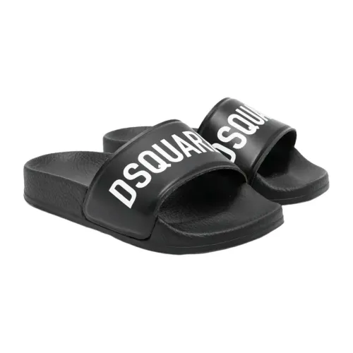 Dsquared2 , Black Flat Shoes for Kids ,Black male, Sizes: