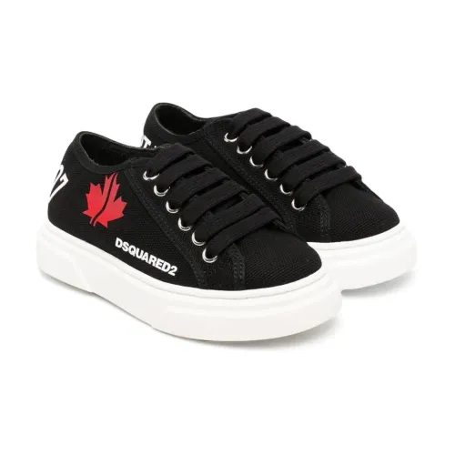 Dsquared2 , Black Low-Top Sneakers for Boys ,Black male, Sizes: