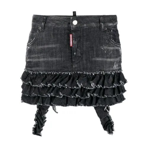 Dsquared2 , Black Mini Skirts ,Black female, Sizes: