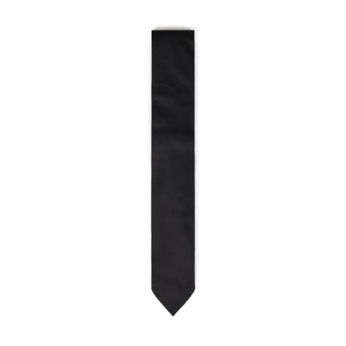 Dsquared2 , Black Silk Jacquard Logo Tie ,Black male, Sizes: ONE
