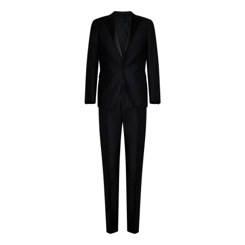 Dsquared2 , Black Single Breasted Suit Set for Men ,Black male, Sizes: