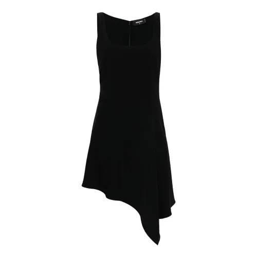 Dsquared2 , Black Sleeveless Crepe Dress ,Black female, Sizes: