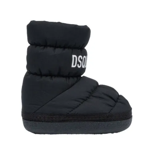 Dsquared2 , Black Snow Boots with White Logo ,Black unisex, Sizes: