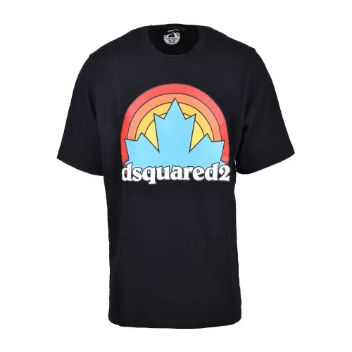 Dsquared2 , Black T-Shirt for Men ,Black male, Sizes: