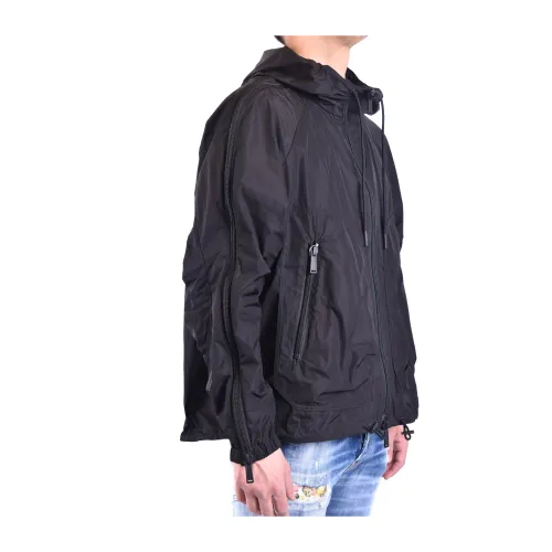 Dsquared2 , Black Windbreaker Jacket ,Black male, Sizes: