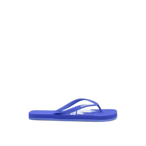 Dsquared2 , Blue Branded Flip Flops ,Blue male, Sizes: