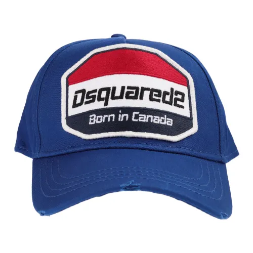 Dsquared2 , Blue D2 Patch Baseball Cap ,Blue male, Sizes: ONE