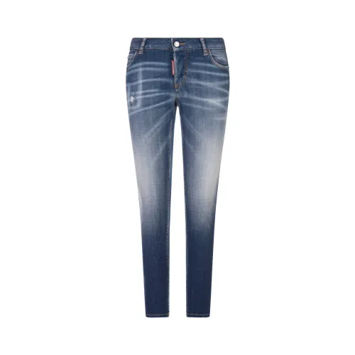 Dsquared2 , Blue Skinny Jeans with Unique Details ,Blue female, Sizes: